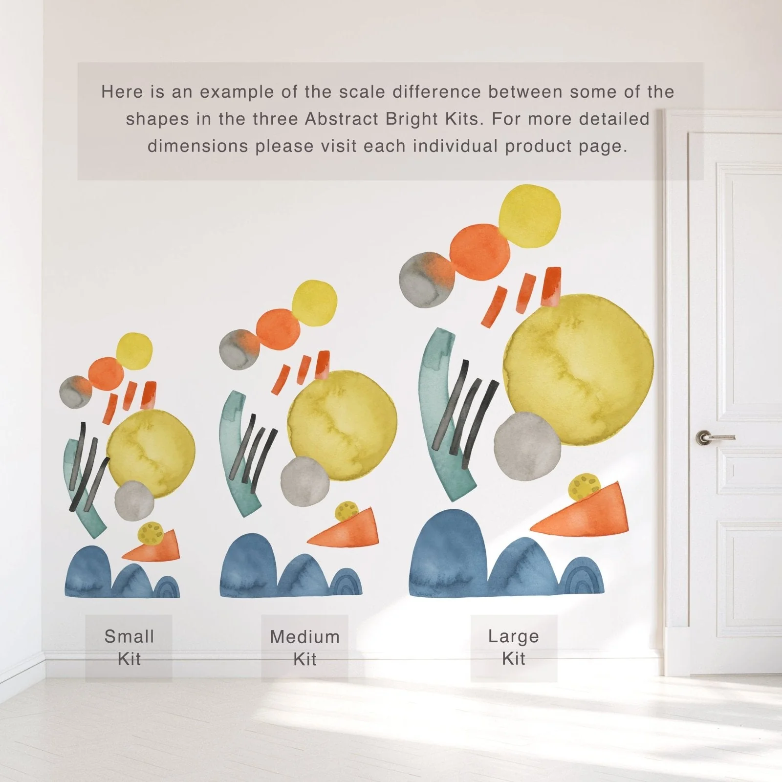 Mej Mej Abstract Shapes Kit Peel and Stick Wall Decals, Bright, Small - Image 5