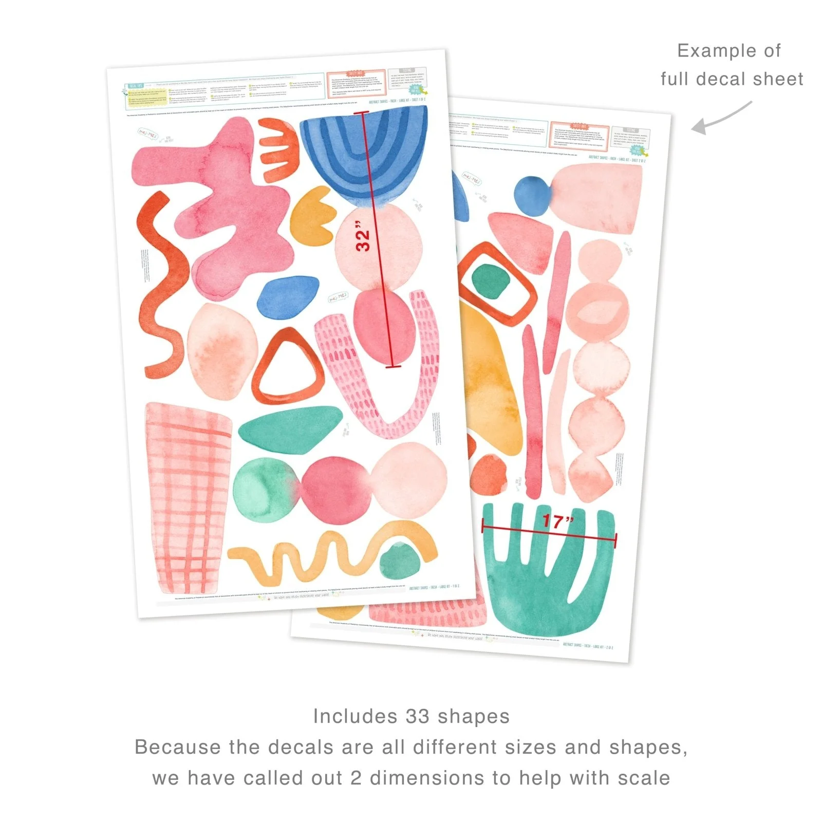 Mej Mej Abstract Shapes Kit Peel and Stick Wall Decals, Fresh, Large - Image 6