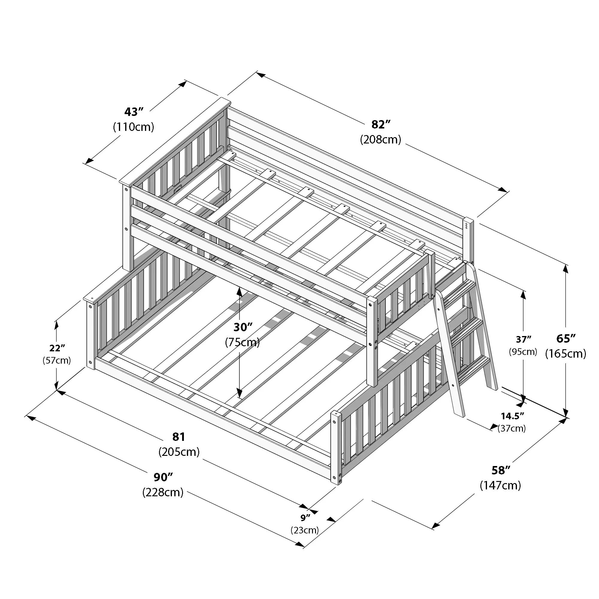 Twin Over Full Low Bunk Bed - Image 30