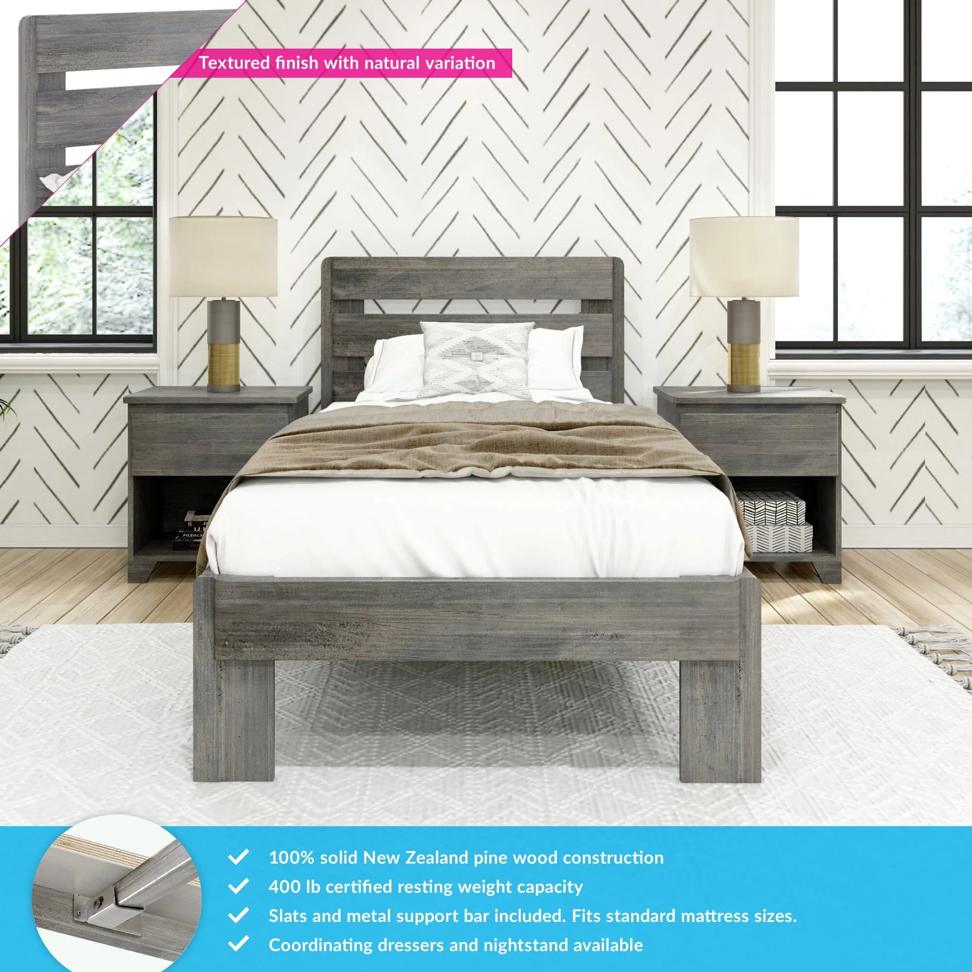Modern Farmhouse Twin Plank Bed - Image 6