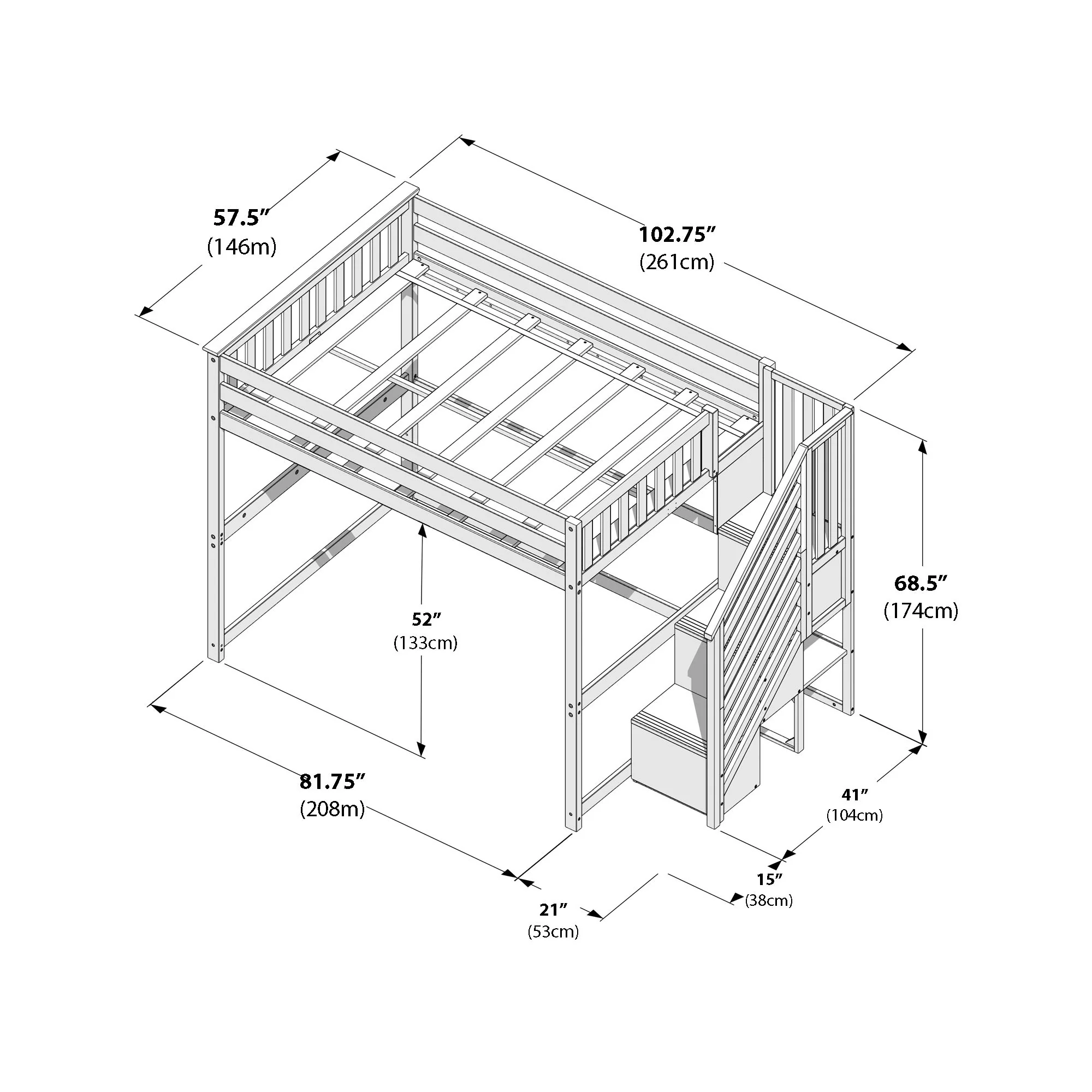 Full Loft Bed With Stairs - Image 34