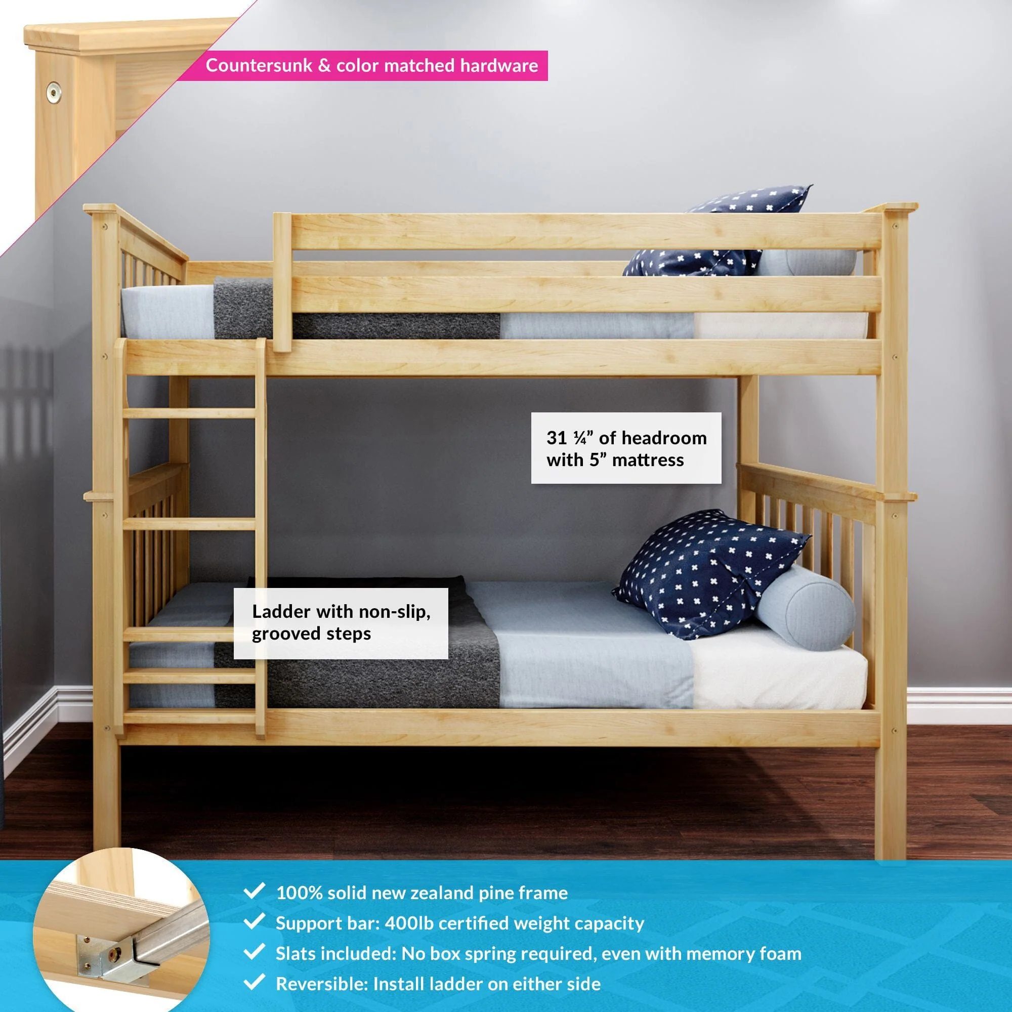 Twin Over Twin Bunk Bed - Image 7