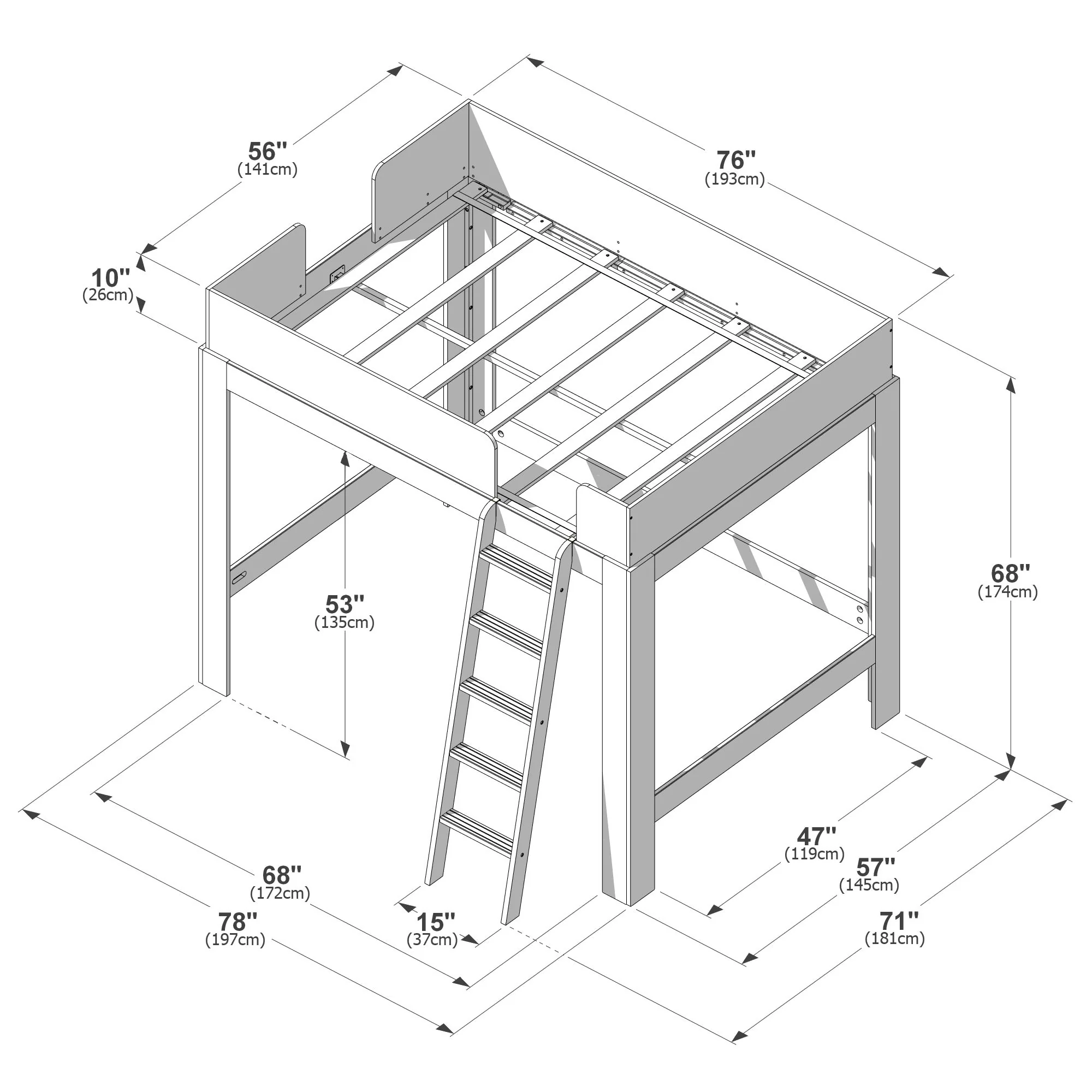 Mid-Century Modern Full Loft Bed - Image 29