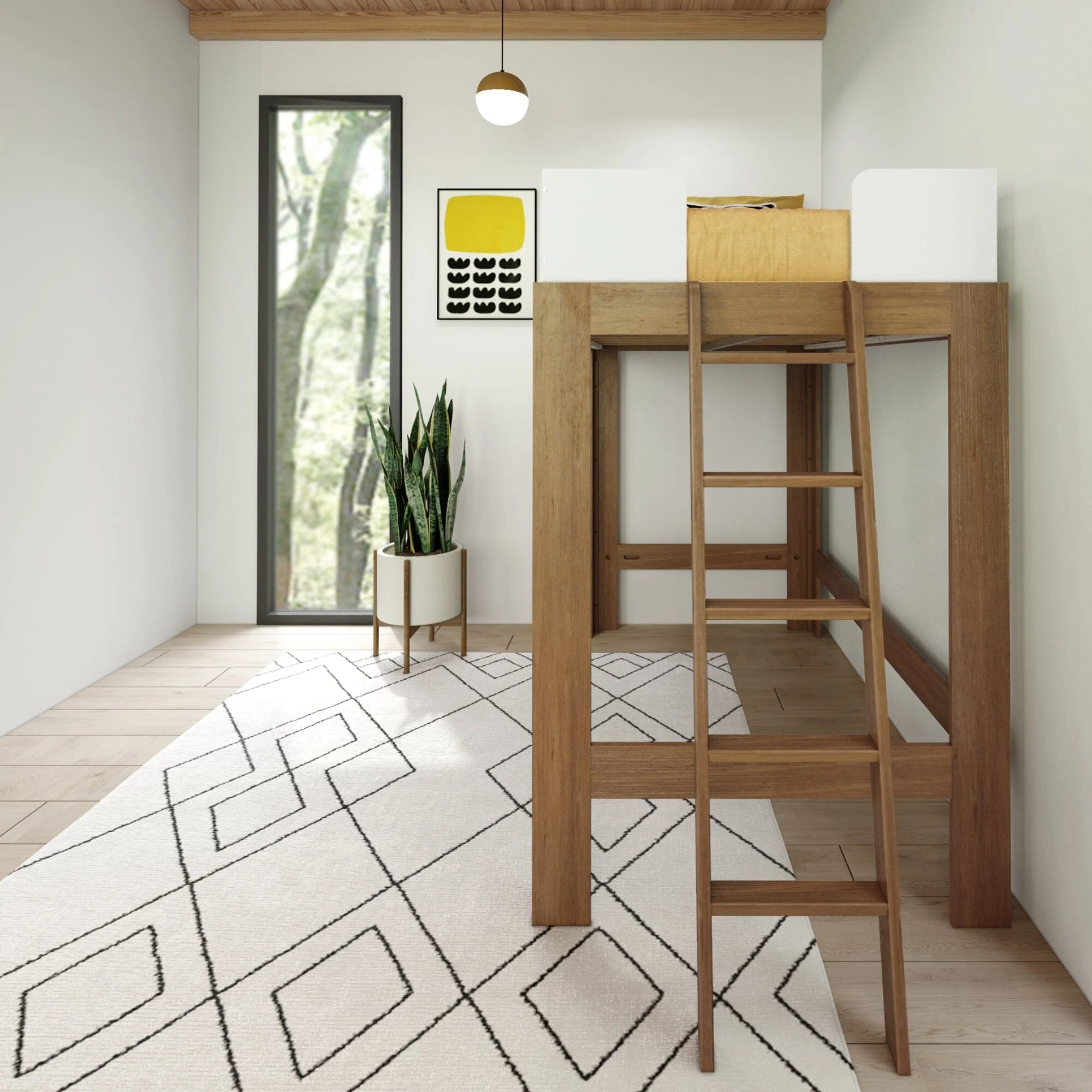 Mid-Century Modern Twin Loft Bed - Image 26