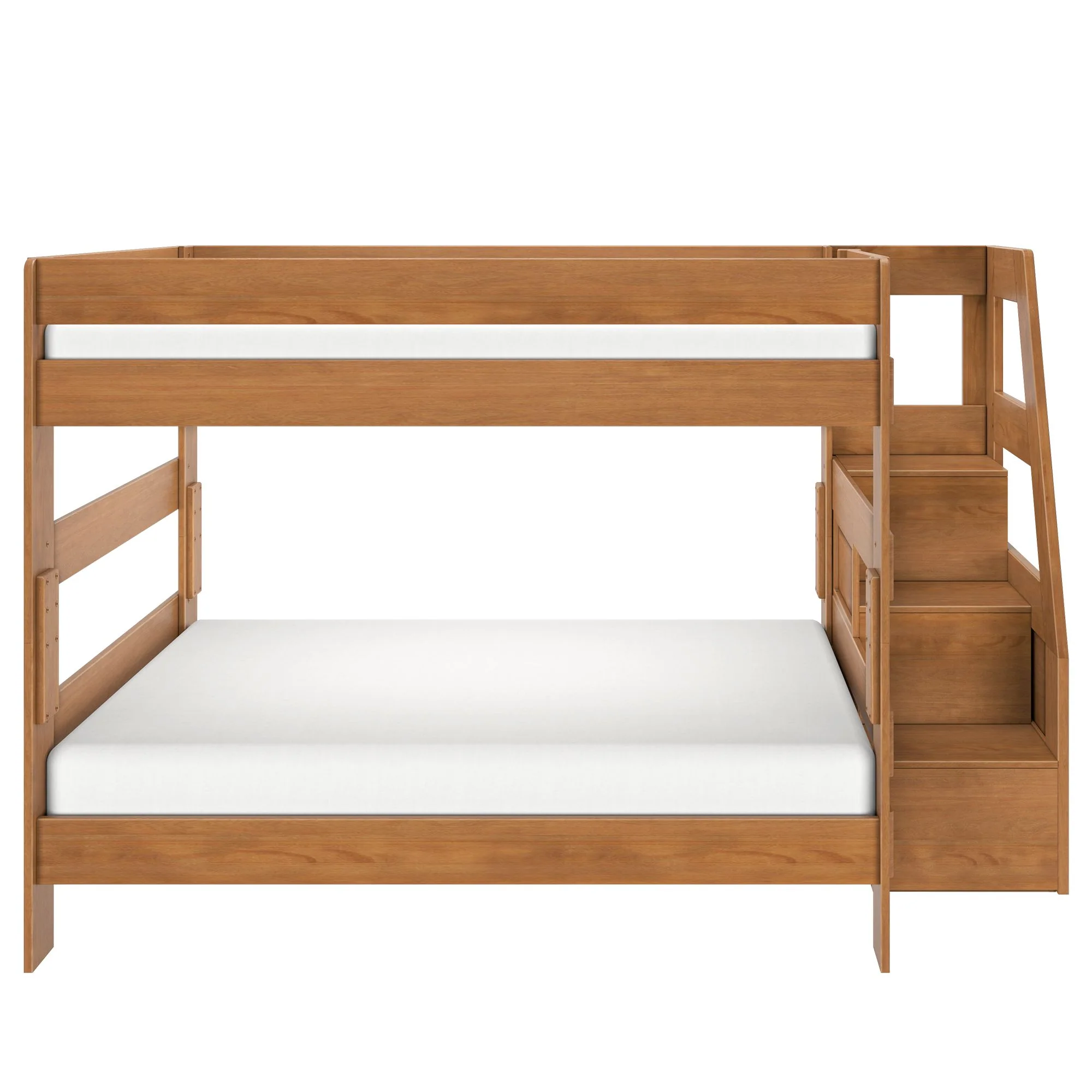 Modern Farmhouse Queen Over Queen Bunk Bed With Stairs - Image 16