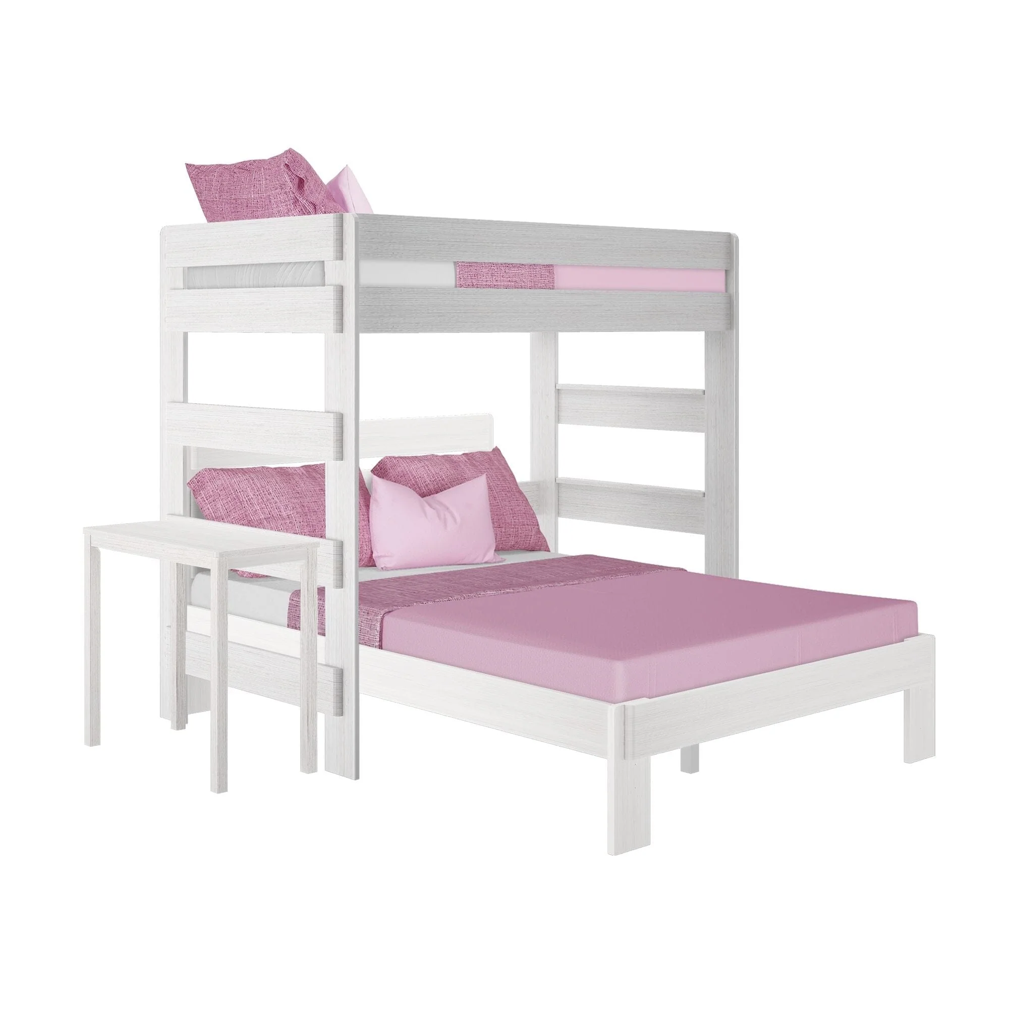 Modern Farmhouse Twin Over Queen L-Shaped Bunk Bed With Desk - Image 9