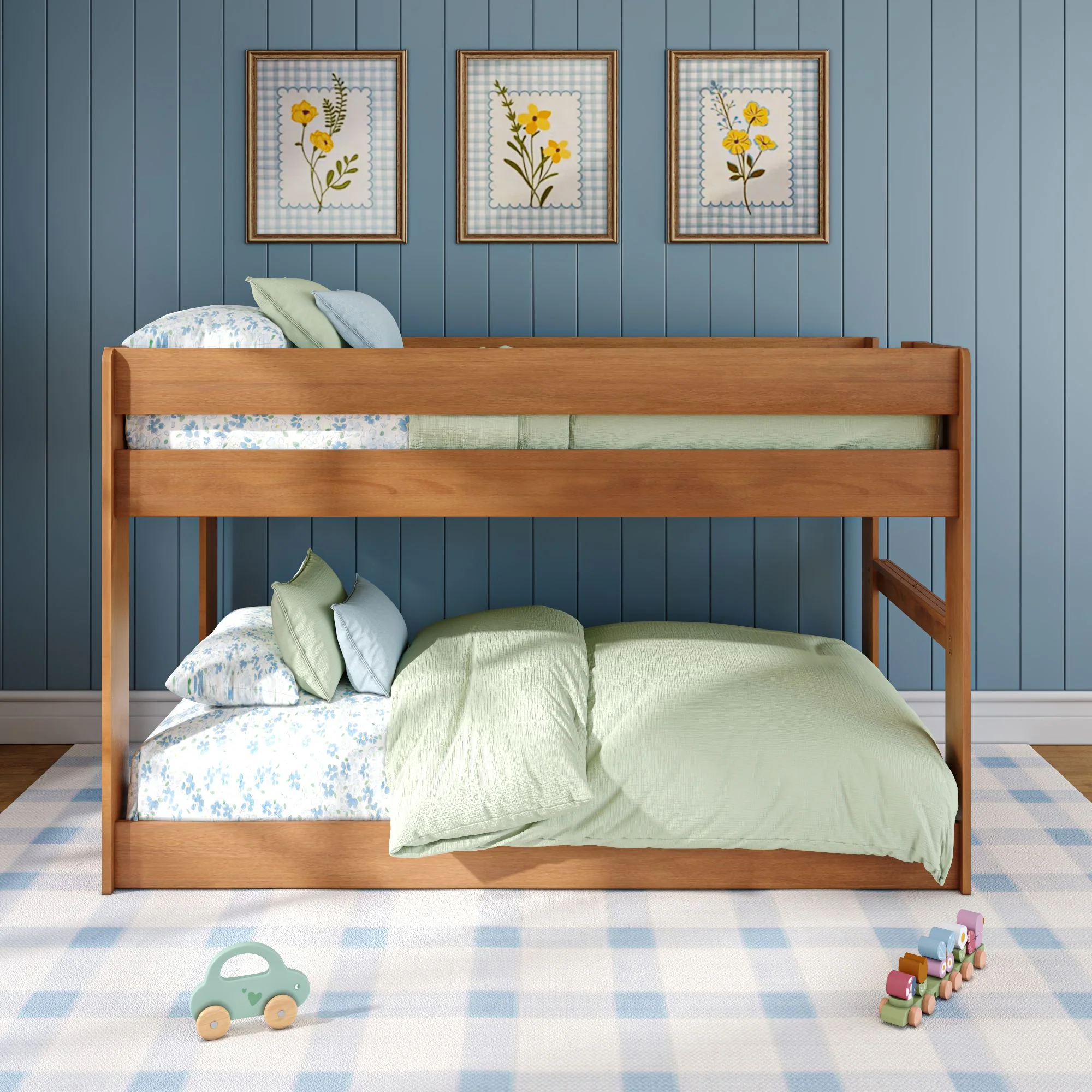 Modern Farmhouse Twin Over Twin Low Bunk Bed - Image 8