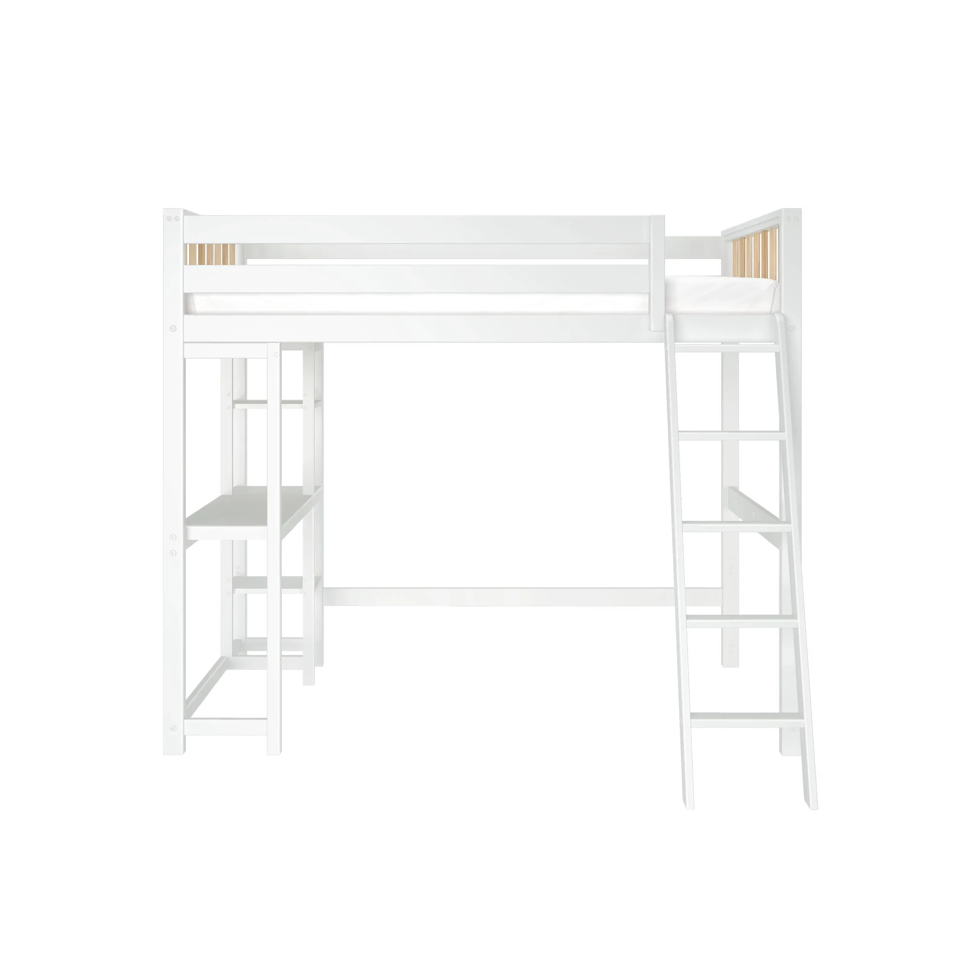 Scandinavian Twin Loft Bed With Desk & Bookcase - Image 8
