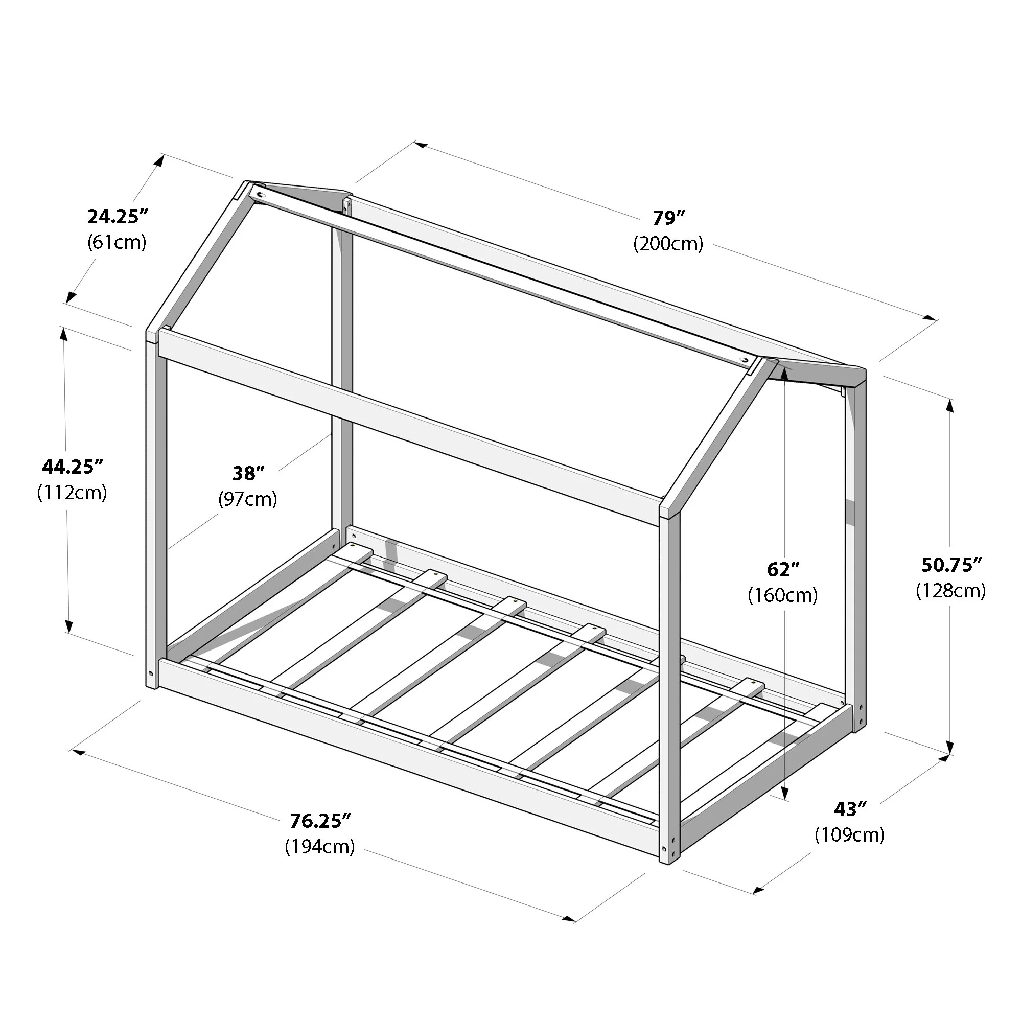 Twin House Bed With Floating Headboard - Image 100