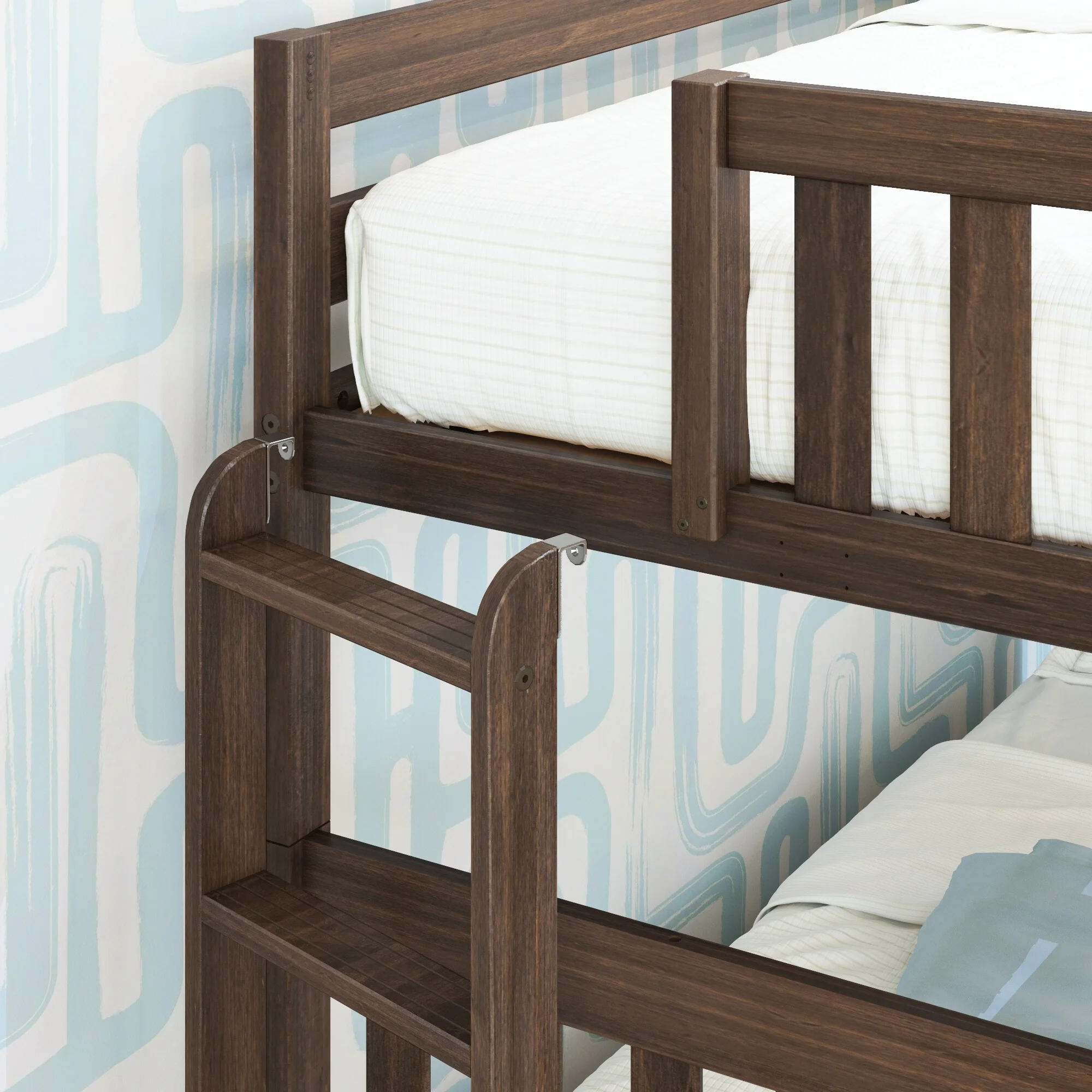 Twin Over Twin Bunk Bed With Storage Drawers & Ladder on End - Image 20