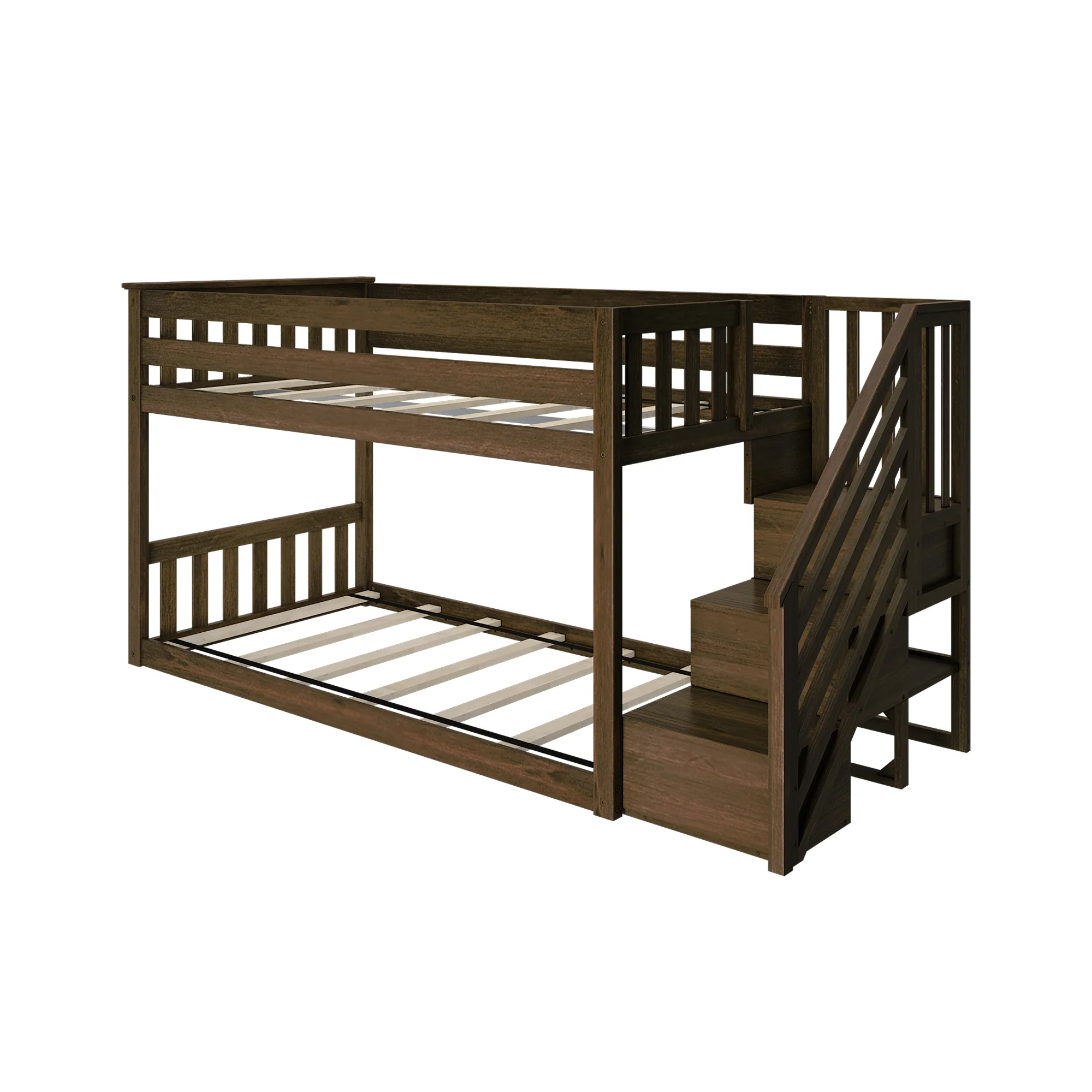 Twin Over Twin Low Bunk Bed With Stairs - Image 13