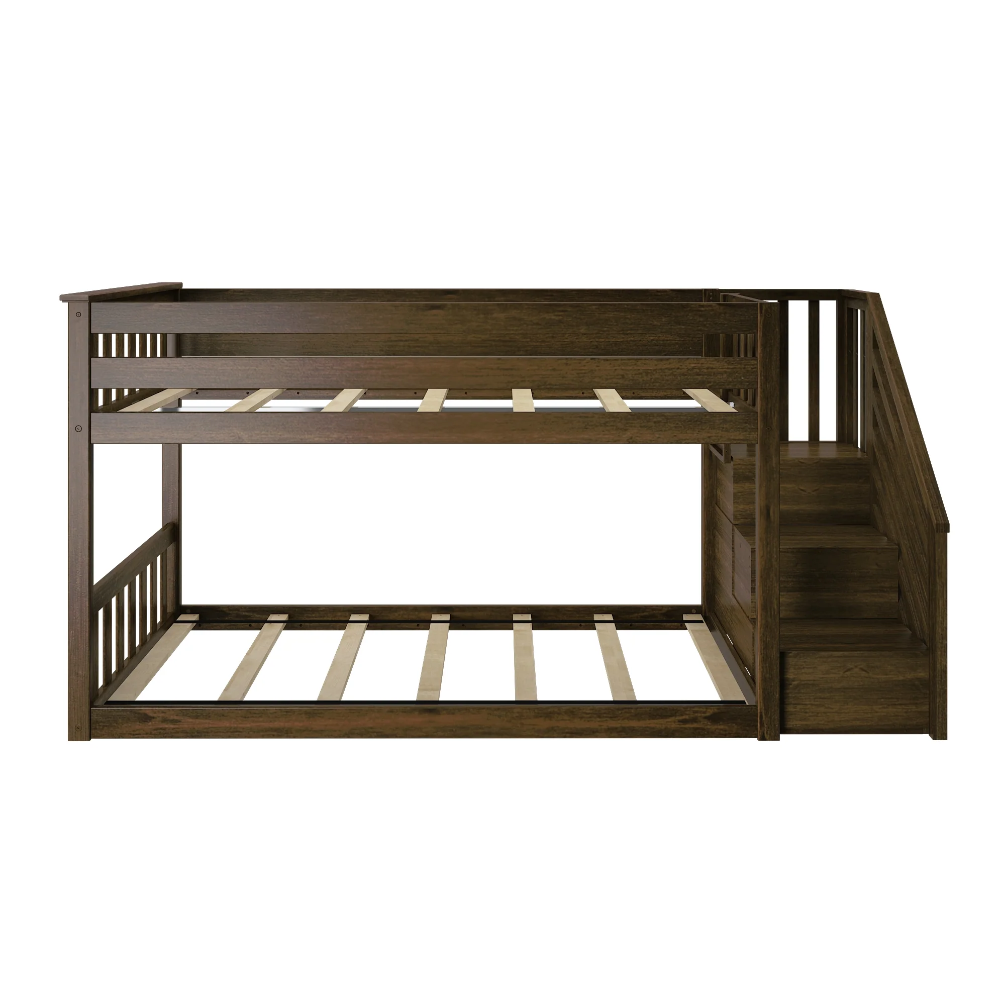 Twin Over Twin Low Bunk Bed With Stairs - Image 18