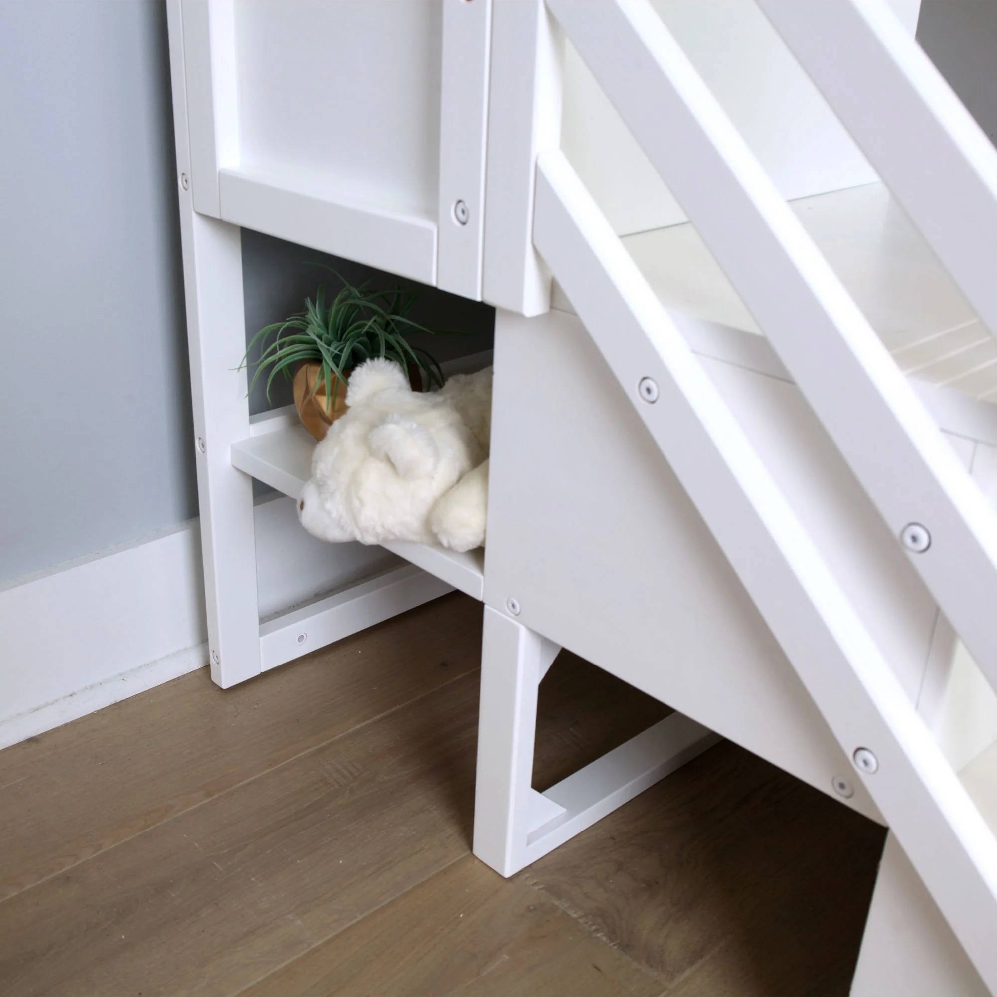 Twin Over Twin Low Bunk Bed With Stairs - Image 26