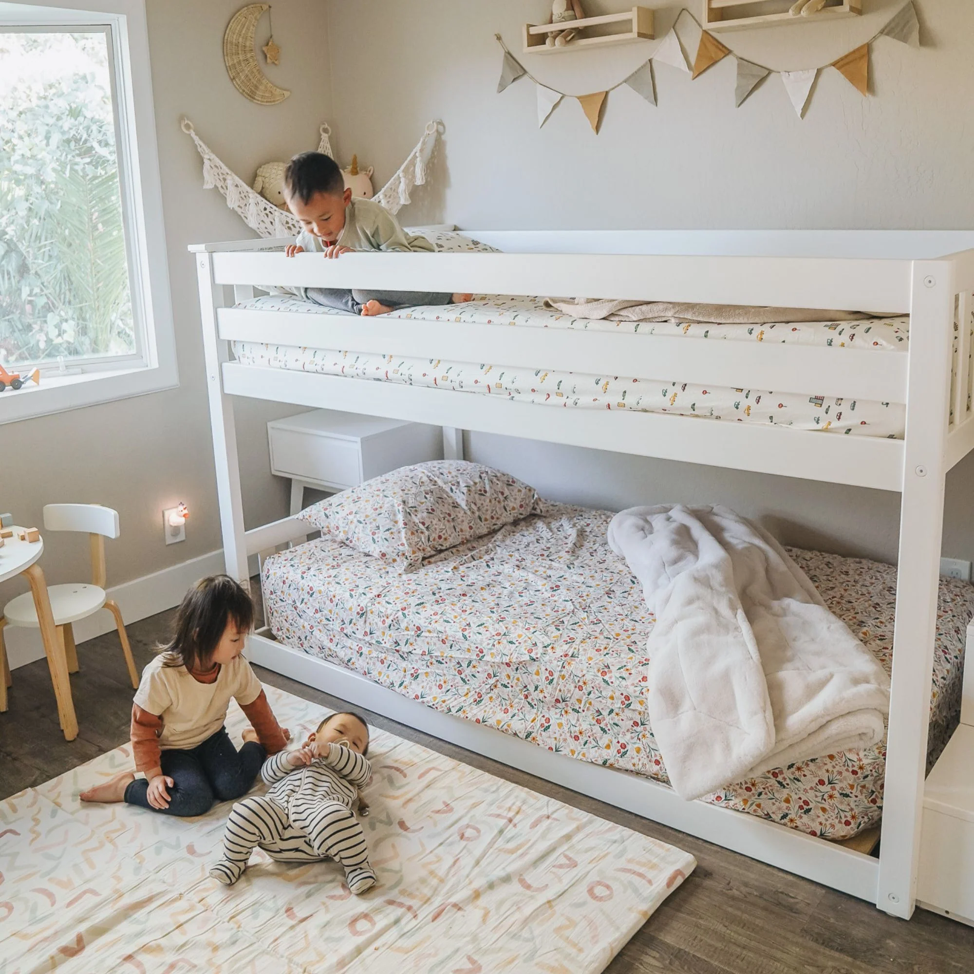 Twin Over Twin Low Bunk Bed With Stairs - Image 33