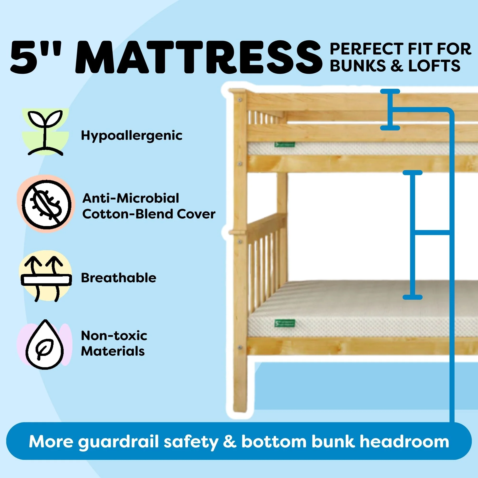 Twin Over Twin Low Bunk Bed With Stairs - Image 39