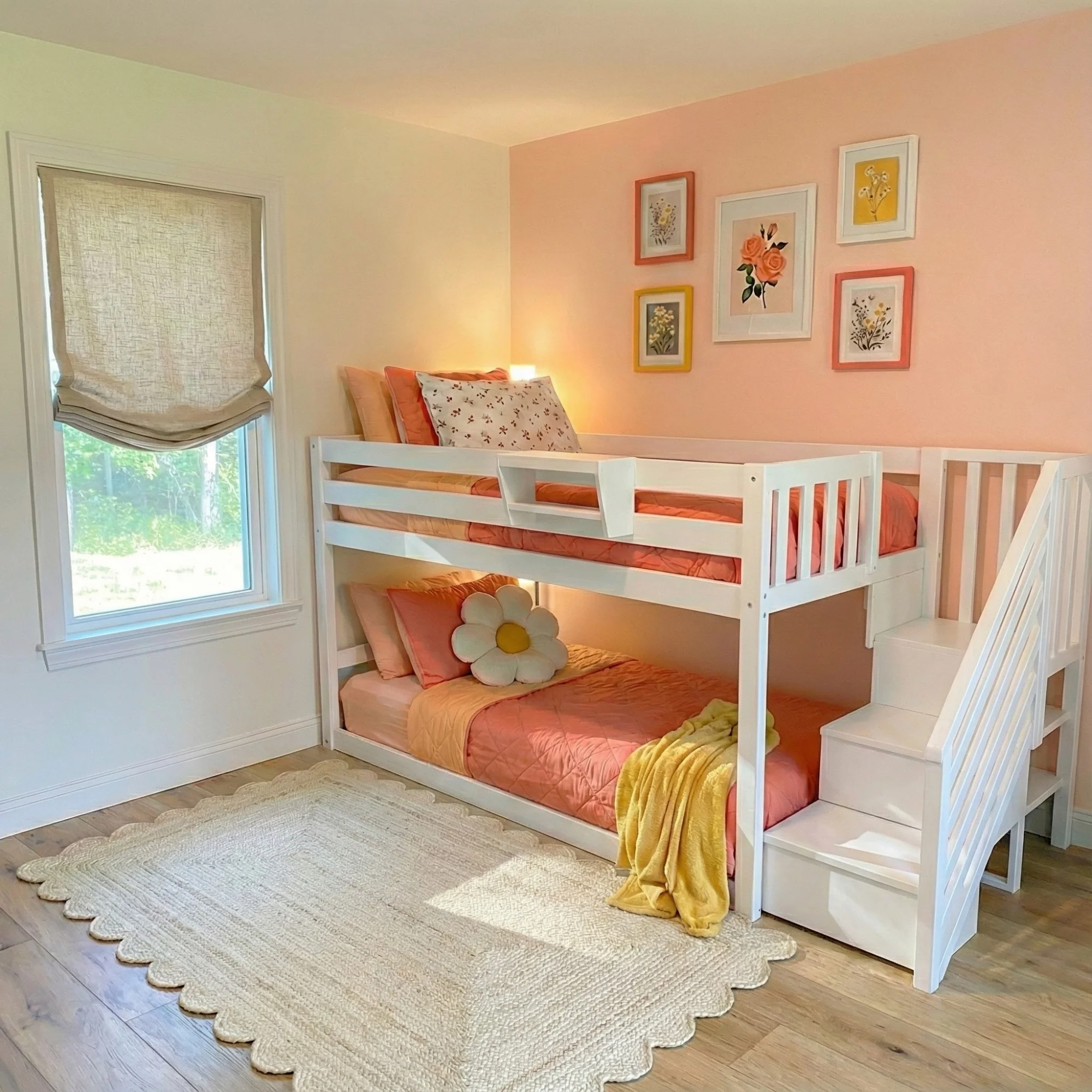 Twin Over Twin Low Bunk Bed With Stairs - Image 6
